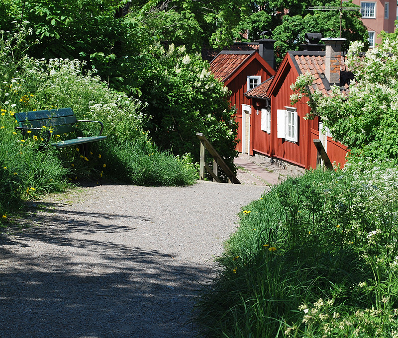 Beautiful garden at Langholmen in Stockholm